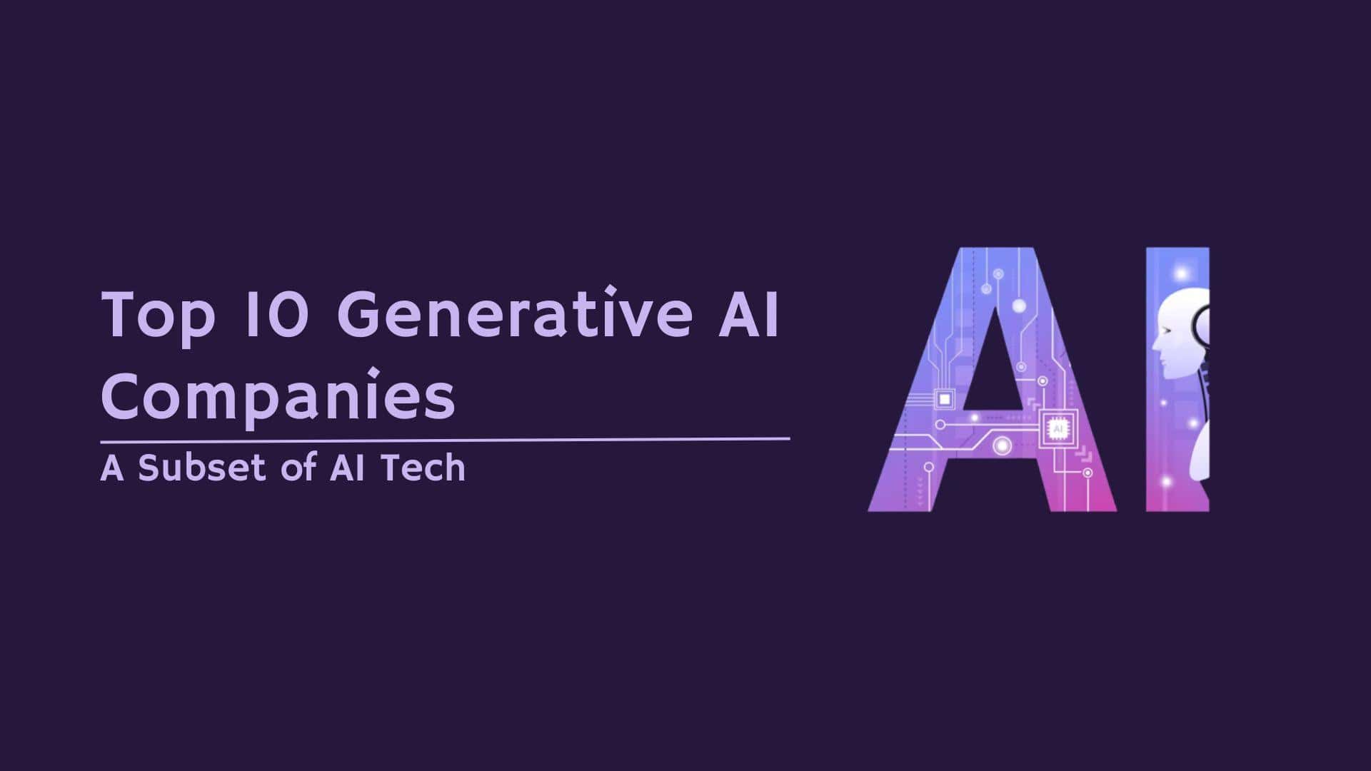 Generative AI Companies: A Subset of AI Tech